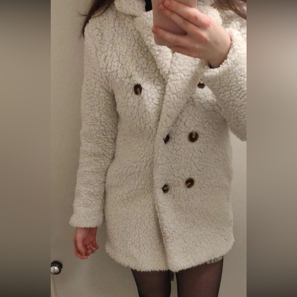 Cozy Button up Teddy Oversized collared Jacket Coat - Picture 9 of 13